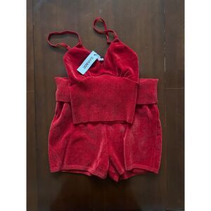 Garage Foldover Short Velvet Lounge Set